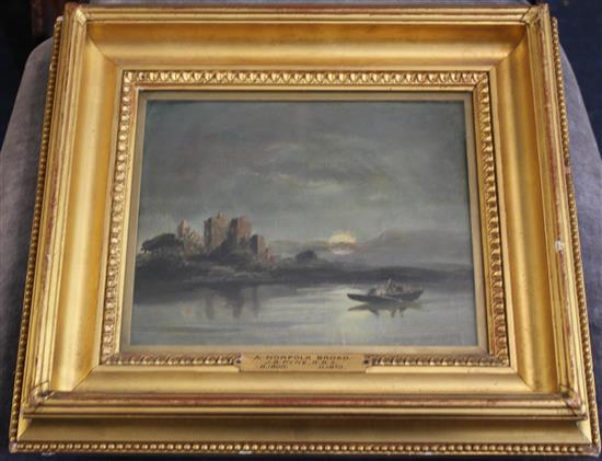 James Baker Pyne (1800-1870) A Norfolk Broad, 7 x 8.5in.